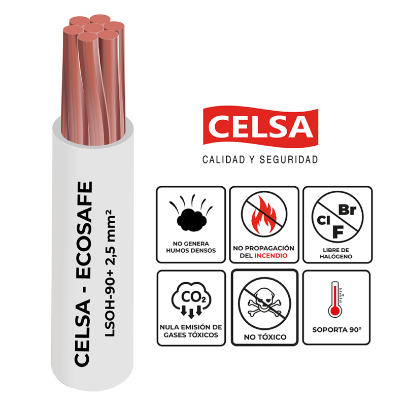 CABLE LSOH-90+ 2.5MM BLANCO X 100MTS CELSA
