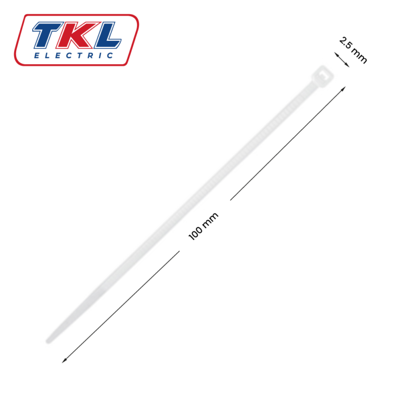 CINTILLO P/CABLE • 100MM X 2.5MM • CV-100 • BLANCO • TKL ELECTRIC