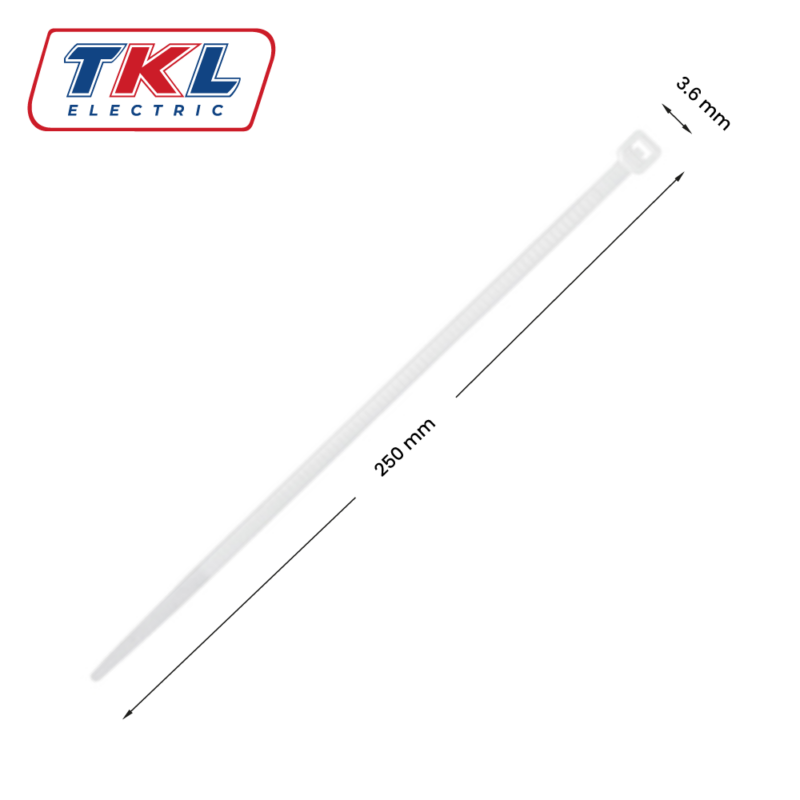 CINTILLO P/CABLE • 250MM X 3.6MM • CV-250 • BLANCO • TKL ELECTRIC