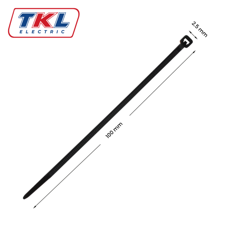 CINTILLO P/CABLE • 100MM X 2.5MM • CV-100 • NEGRO • TKL ELECTRIC