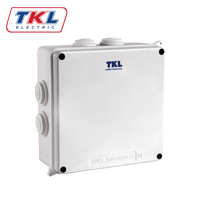 CAJA DE DERIVACION 85 X 85 X 50 PVC C/CONO TKL ELECTRIC BLANCO
