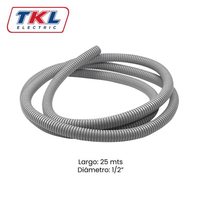 TUBERÍA CORRUGADA  FLEX • 1/2" • 25MTS • TKL ELECTRIC