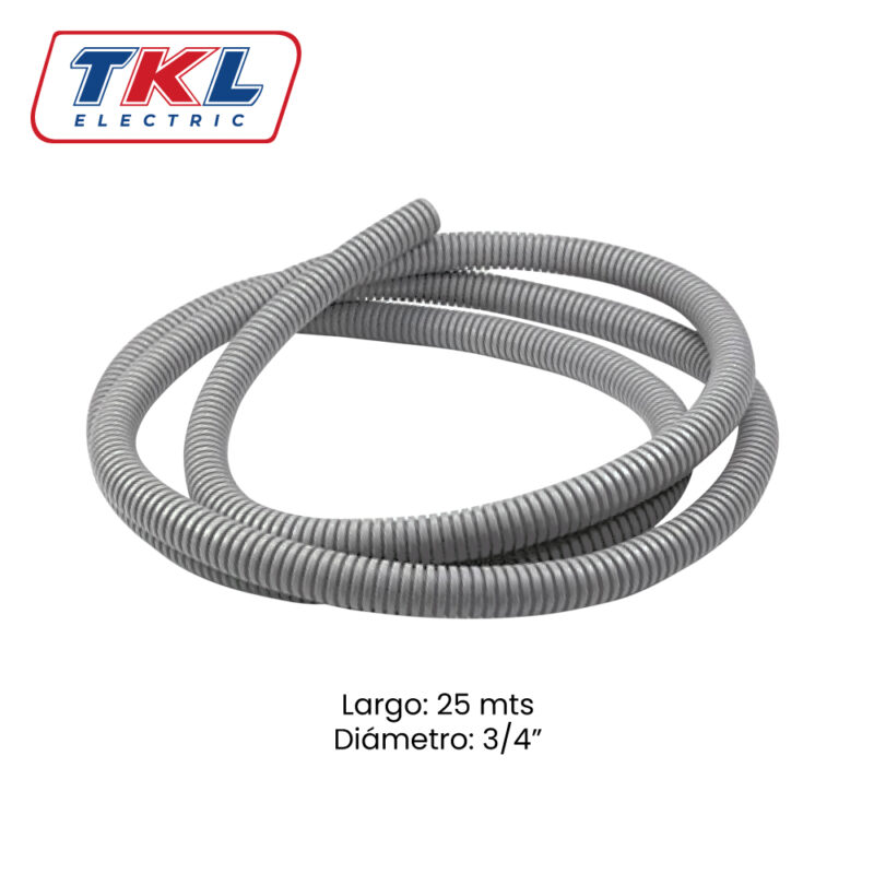 TUBERÍA CORRUGADA  FLEX • 3/4" • 25MTS • TKL ELECTRIC