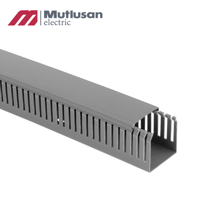 CANALETA RANURADA  25X60 2M GRIS MUTLUSAN