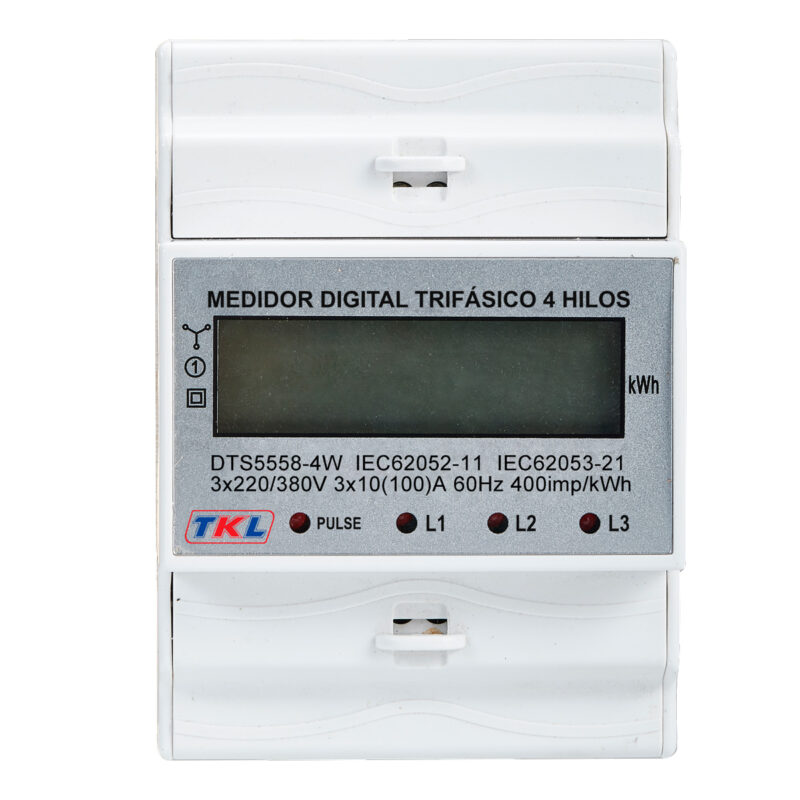 MEDIDOR DIGITAL TRIFASICO 4 HILOS 3X220/380V 10(100)A DTS5558-4W TKL