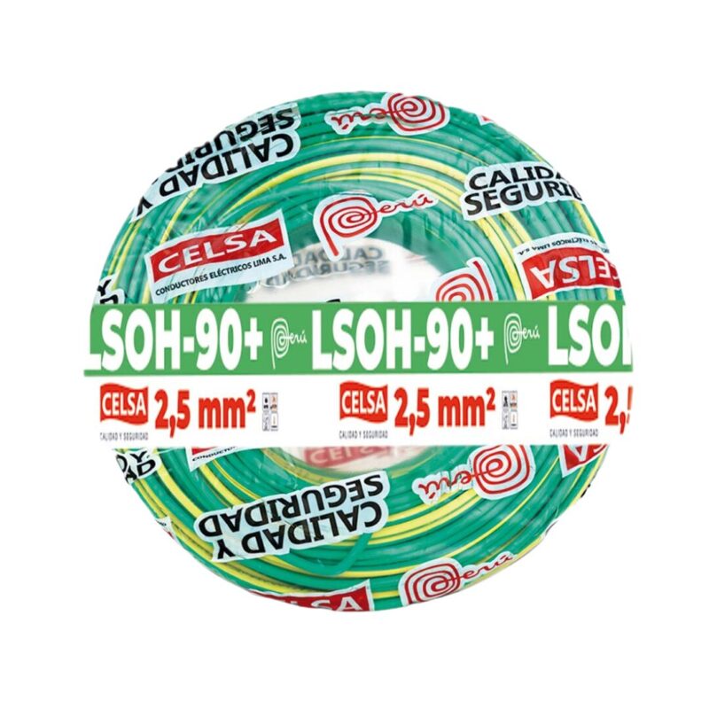 CABLE LSOH-90+ 2.5 MM² 750V VERDE/AMARILLO X 100 MTR | CELSA