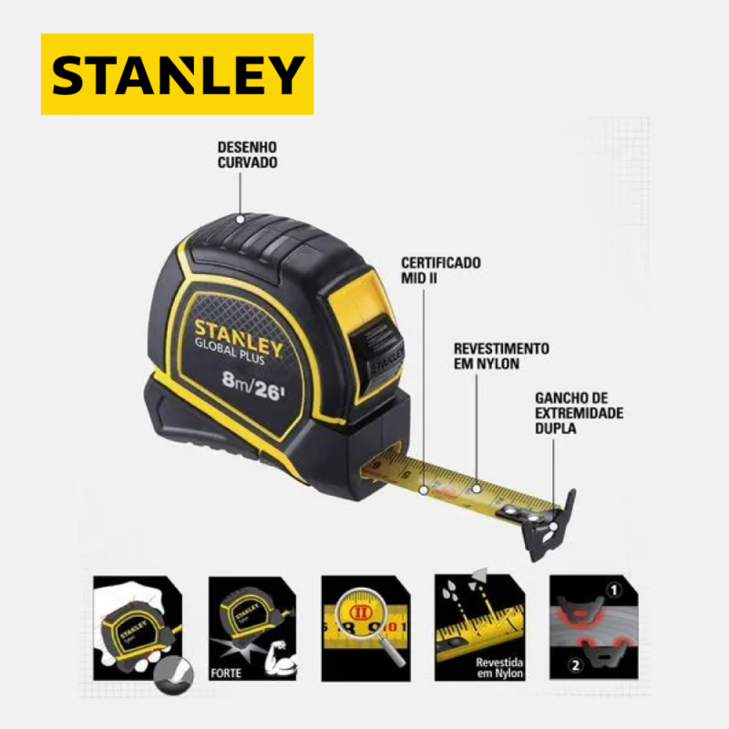 WINCHA MÉTRICA 8MTR 30626 STANLEY - Imagen 2