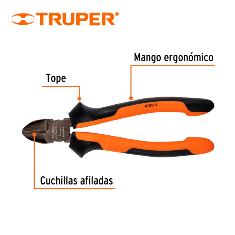 ALICATE CORTE DIAGONAL 7 CONFORT GRIP TRUPER 12349 - Imagen 2