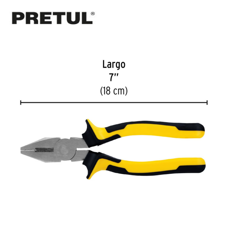 ALICATE UNIVERSAL 7 18CM MANGO COMFORT GRIP 22676 PRETUL - Imagen 3