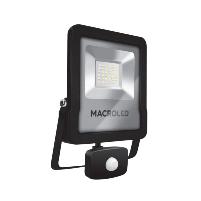 REFLECTOR LED PRO CON SENSOR DE MOVIMIENTO 30W LUZ FRIA SFLSV2-30CW | MACROLED
