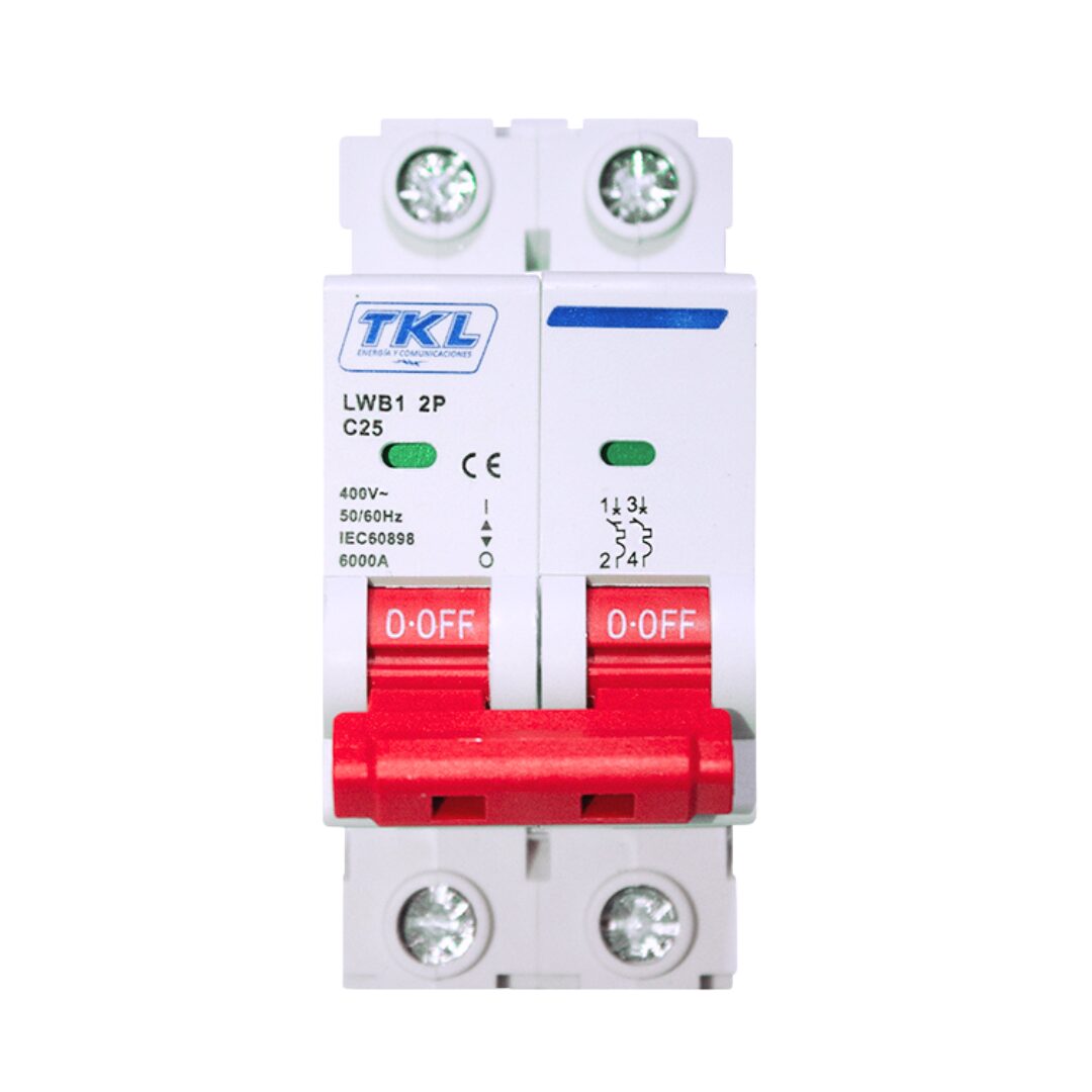 INTERRUPTOR TERMOMAGNÉTICO 2X25A T/RIEL 6 KA (LWB C25) | TKL ELECTRIC