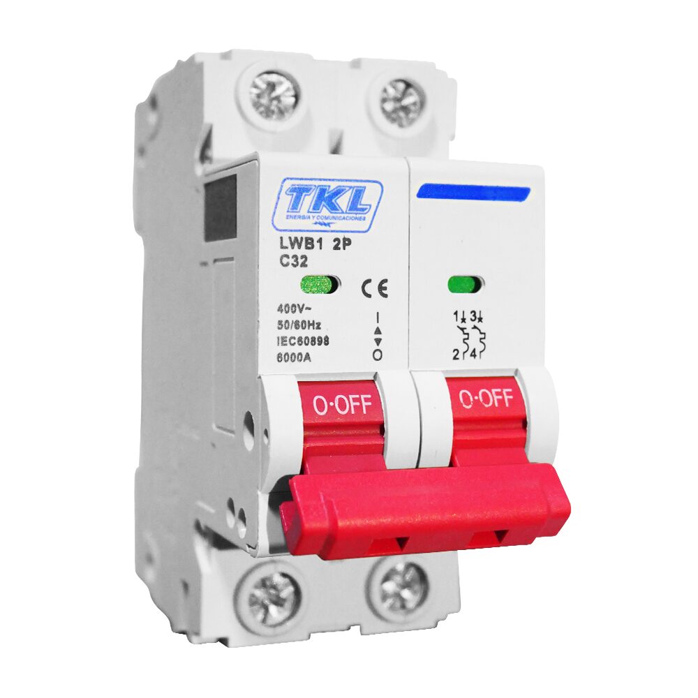 INTERRUPTOR TERMOMAGNÉTICO 2X32A T/RIEL 6 KA (LWB C32) | TKL ELECTRIC