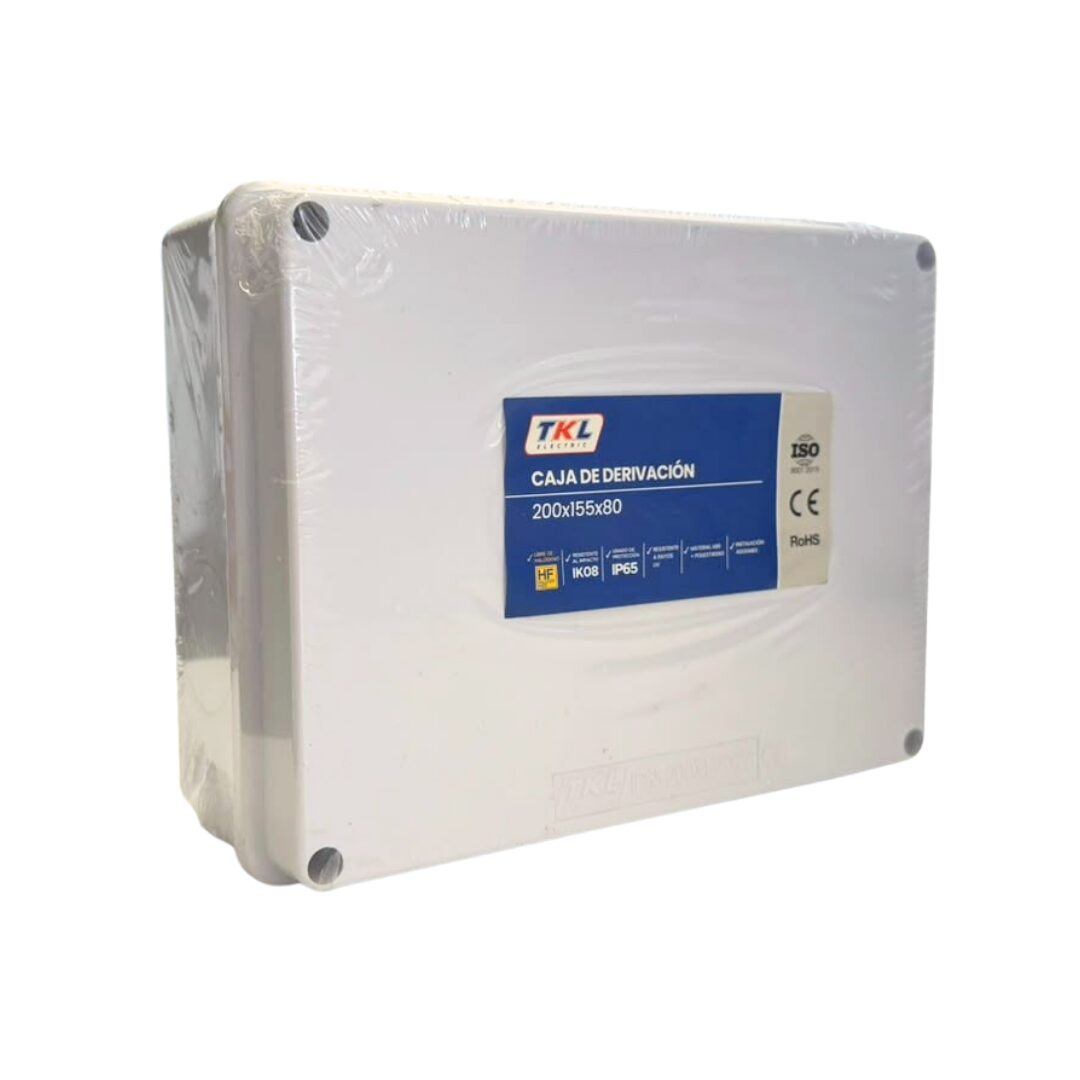 CAJA DE DERIVACIÓN PVC S/CONO 200X155X80 LH/IP65 | TKL ELECTRIC
