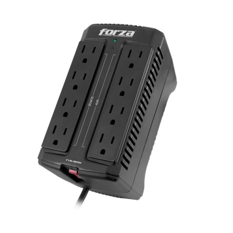 ESTABILIZADOR DE VOLTAJE 8 TOMAS 220V 900VA/450W FZ-FVR-902 | FORZA
