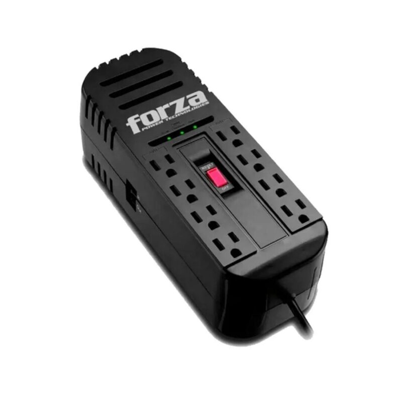 ESTABILIZADOR DE VOLTAJE 8 TOMAS 220V 2200VA/1100W FZ-FVR-2202 | FORZA