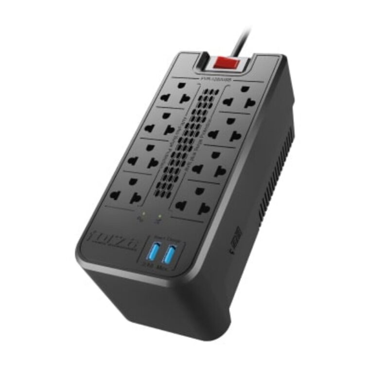 ESTABILIZADOR 8 TOMAS 1200VA/600 W CON 2USB - 220V FZ-FVR-1222USB | FORZA