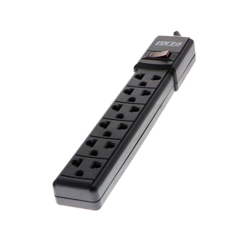REGLETA NEGRA 6 TOMAS CABLE 90 CM FZ-FPS-001B | FORZA